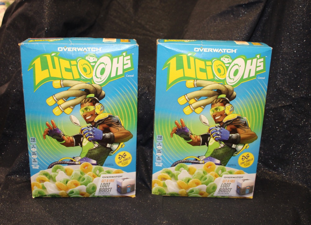 SOLD-Kellogg's Overwatch Lucio Ohs Cereal 10.1 oz, Sonic Vanilla flavor- 2 boxes